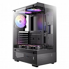 ANTEC VCX300 ARGB BLACK ,Tool-free, NO PSU ,5x12cm ARGB , USB3.0+2USB2.0, Audio & speaker