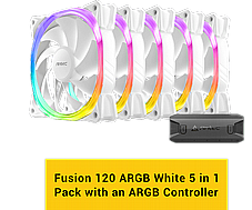 5 ������� ����� ����� Antec Fusion 120mm ARGB 5 PACK Fan And Conntroller