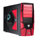 CHENBRO XpiderII  Panel -Red ,Tool-free, no PSU, 120mm Fan, USB2.0, Audio & speaker