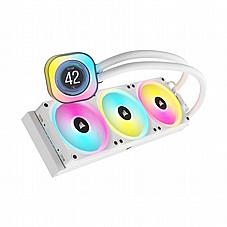������ ����� CORSAIR ICUE LINK LCD H150I WHITE RGB PERFORMANCE LIQUID CPU COOLER with  3X140mm fans