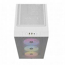Corsair 3000D RGB Airflow Tempered Glass White ,Tool-free, no PSU, 2X 120mm FAN , USB3.0, Audio & speaker