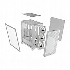 Corsair 3000D RGB Airflow Tempered Glass White ,Tool-free, no PSU, 2X 120mm FAN , USB3.0, Audio & speaker