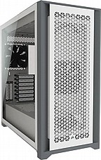 Corsair 5000D Airflow Tempered Glass White  ,Tool-free, no PSU, 2X 120mm FAN , USB3.0, Audio & speaker