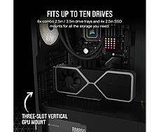 Corsair 7000D Airflow Tempered Glass Black ,Tool-free, no PSU, 3X 140mm FAN , USB3.0, Audio & speaker
