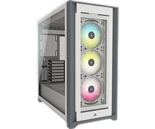 Corsair iCUE 5000X RGB Tempered Glass White  ,Tool-free, no PSU, 3X 120mm FAN , USB3.0, Audio & speaker