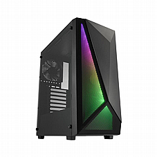 FSP CMT195A GAMING PC CASE ATX Mid Tower , 2XUSB2.0+ USB3.0  BLACK