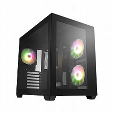 FSP FSP CMT380B , GAMING PC CASE ATX Mid Tower - BLACK , 3X120mm Fan, 2XUSB3.0+ TYPE C