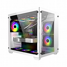 FSP FSP CMT380W , GAMING PC CASE ATX Mid Tower - WHITE , 3X120mm Fan, 2XUSB3.0+ TYPE C