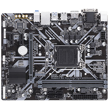 GIGABYTE GA-H310M S2H,DualDDR4 2133/2400/2666,8CH ,1GB ,S1151 ,DVI