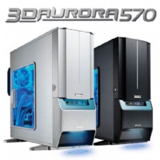 Gigabyte 3D  AURORA 570  SILVER  ALUMINUM  ,Tool-free, no PSU, 3X 120mm BLUE LED FAN , USB2.0, Audio & speaker