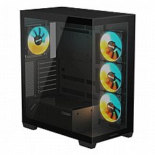 Gigabyte C500 Panoramic Stealth  ,Tool-free, no PSU, 4X 120mm ARGB, USB3.0, Audio & speaker