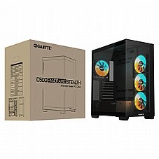 Gigabyte C500 Panoramic Stealth  ,Tool-free, no PSU, 4X 120mm ARGB, USB3.0, Audio & speaker