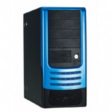 HEC  Compucase 6A21B Black&Blue ,Tool-free, no PSU,2x120mm Fan, USB2.0, Audio & speaker