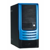 HEC  Compucase 6A21B Black&Blue ,Tool-free, no PSU,2x120mm Fan, USB2.0, Audio & speaker