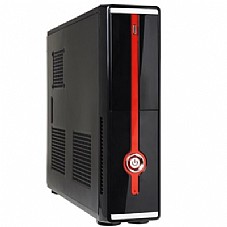 LINKWORLD S101 SLIM  500W + 24pin, 80mm Fan, USB2.0  SILVER/BLACK