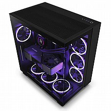 NZXT H9 FLOW Black ,Tool-free, without PSU , 4X120mm Fan, USB3.0, Audio & speaker