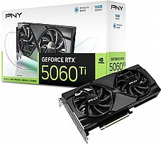 PNY nVIDIA Geforce 5060TI 16GB Overclocked Dual Fan DLSS 4 3DP+HDMI 