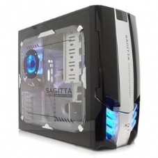 RAIDMAX  SAGITTA  Black+ WINDOW ,Tool-free, no PSU, 2X 120mm+ 80mm  All Led + Temp Sensor, USB2.0, Audio & speaker