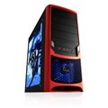 RAIDMAX  TORNADO RED + WINDOW ,Tool-free, no PSU, 2X 120mm+ 80mm  All Led , USB2.0, Audio & speaker
